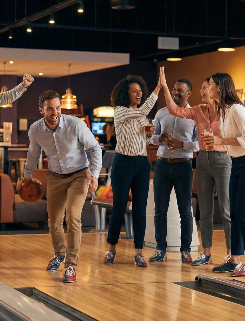 Équipe de collaborateurs participant à une activité de team building à Nîmes