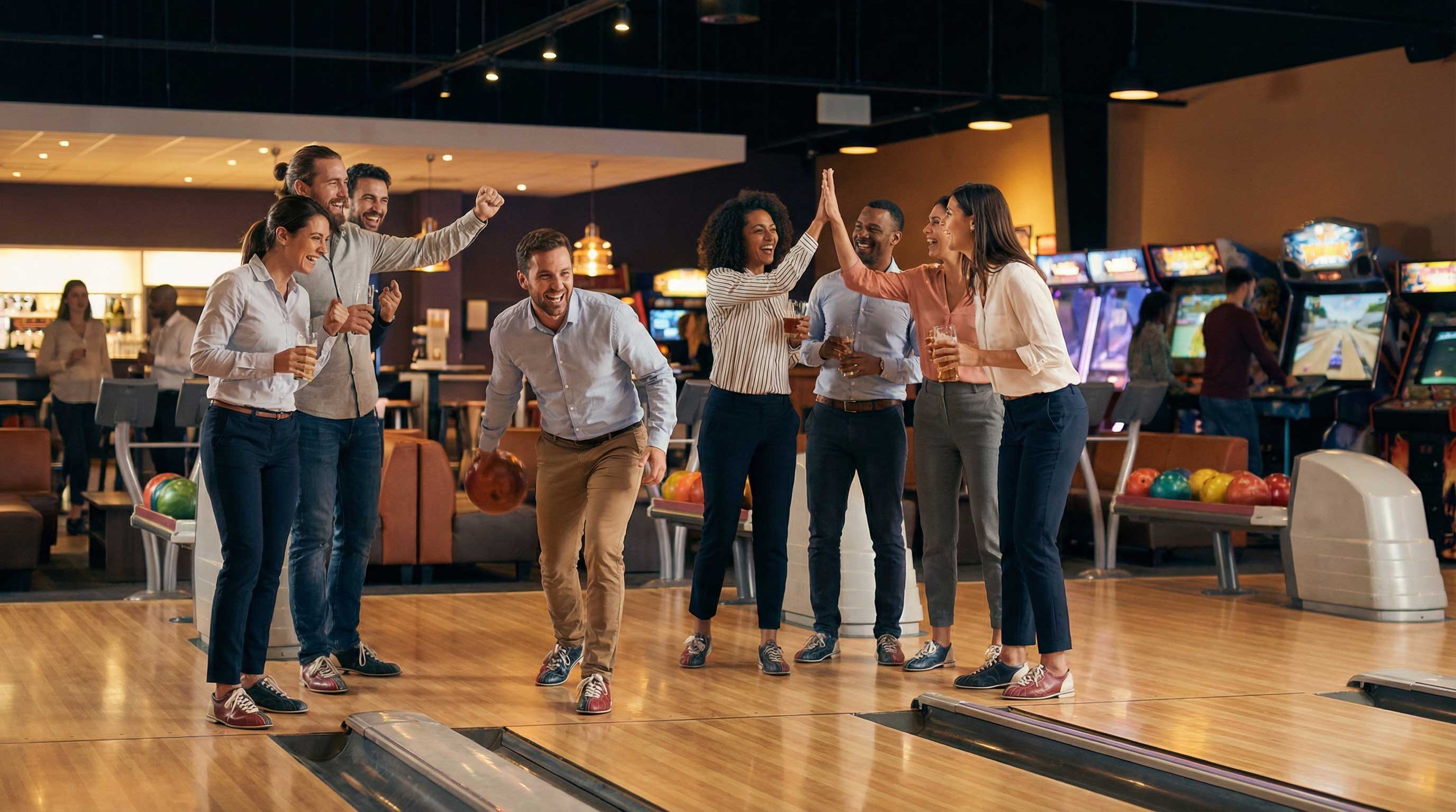 Équipe de collaborateurs participant à une activité de team building à Nîmes