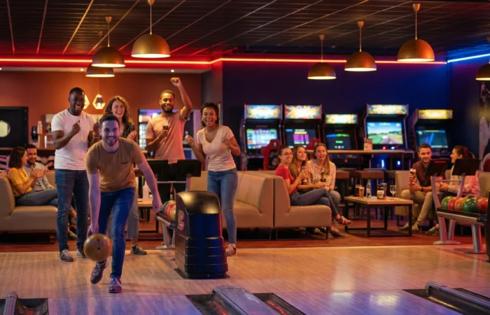 Groupes d’amis profitant d’activités indoor en soirée à Nîmes